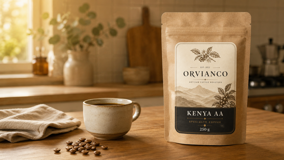 Orvianco Kenya AA Top Masai Light Roast Whole Bean Coffee