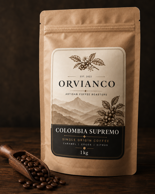 Orvianco Colombia Supremo whole bean coffee – 1 kg bag
