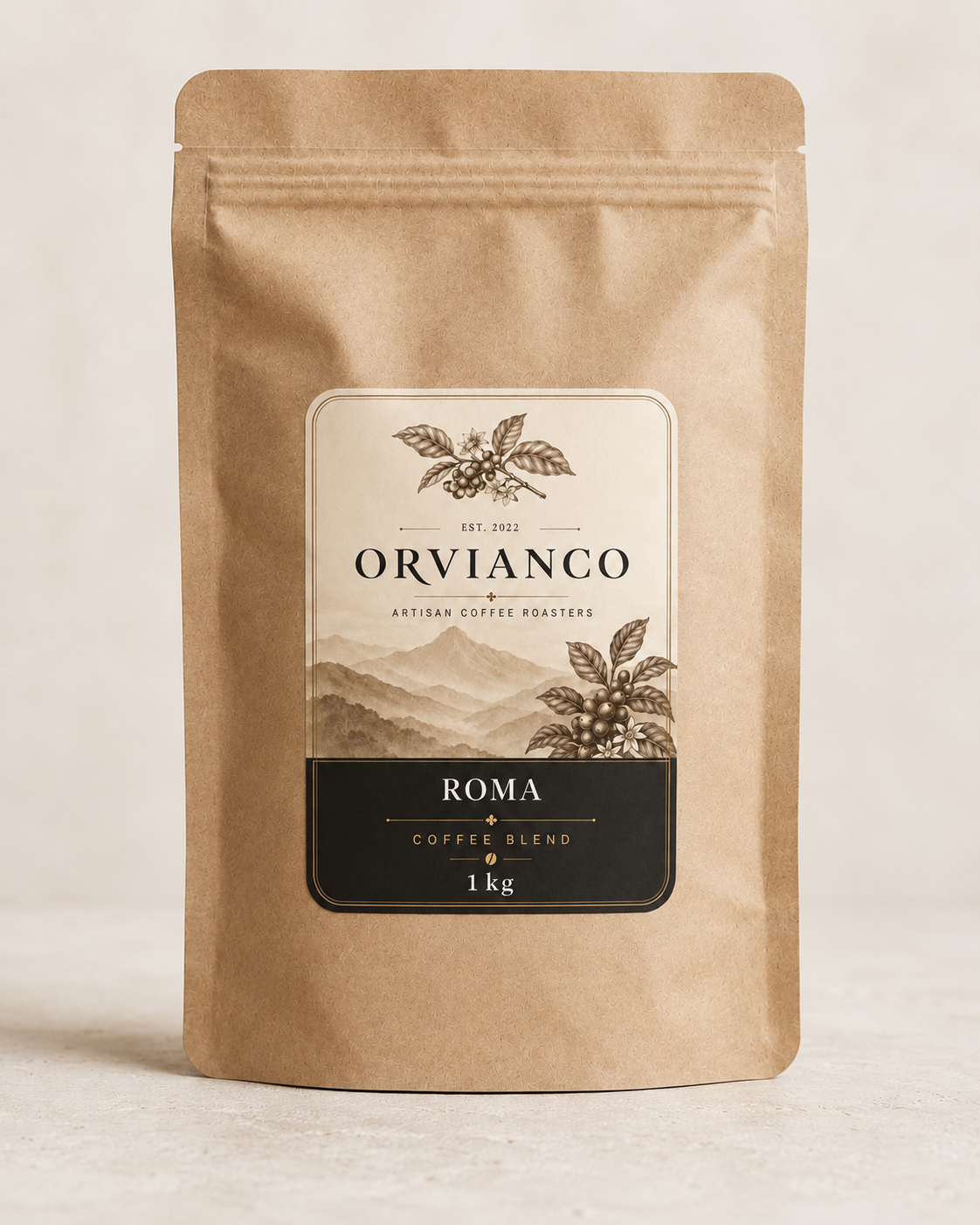 Orvianco ROMA whole bean coffee blend – 1 kg bag